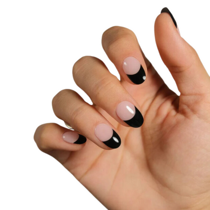 Vernis autocollant gel UV manucure française noir