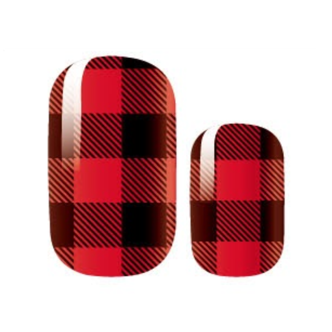 Vernis autocollant rouge noir carreaux