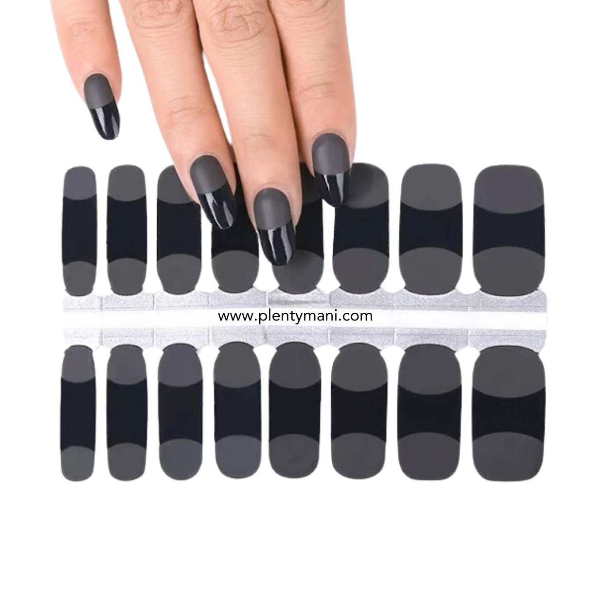 Vernis autocollant manucure française noir mat