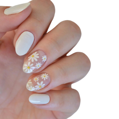 Vernis autocollant fleurs blanche